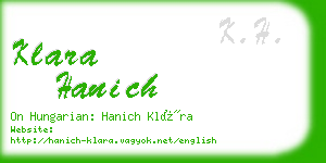 klara hanich business card